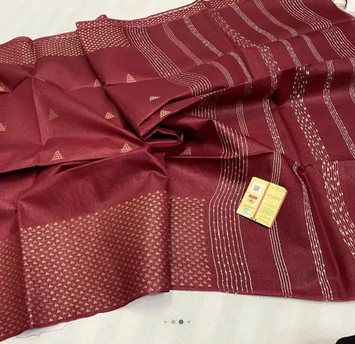 Regal Silk Ensemble with Copper Zari Boota & Fancy Stripes – Timeless Ethnic Charm